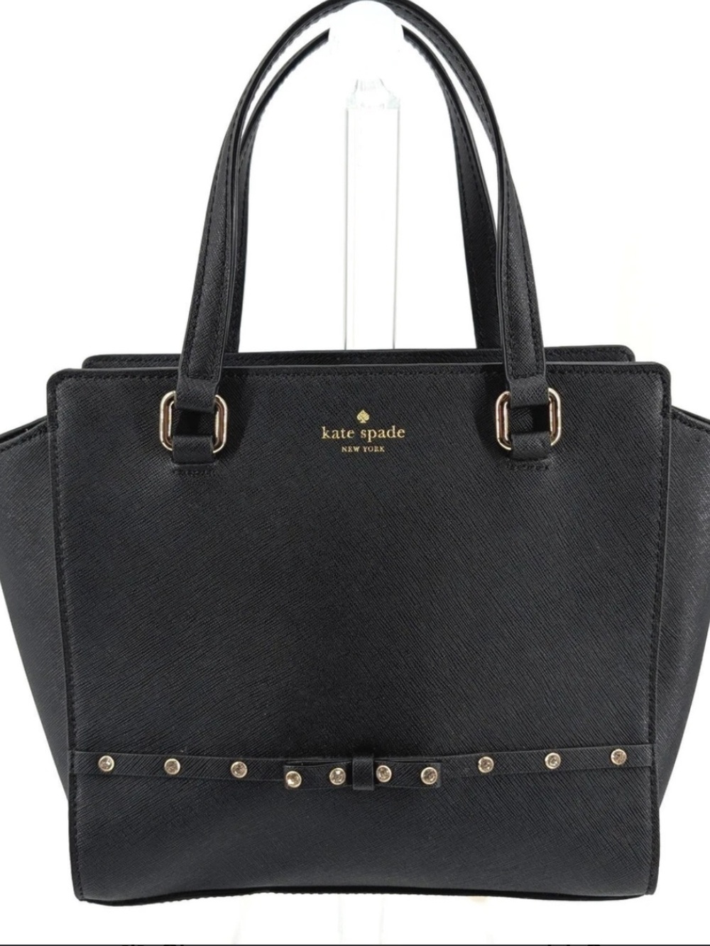 Kate Spade Laurel Way Jeweled Small Hadlee Black Satchel & Crossbody - Like New